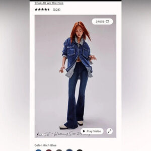 Free People we the freee Flare Penny Pull On Denim Jeans in Rich Blue size 27